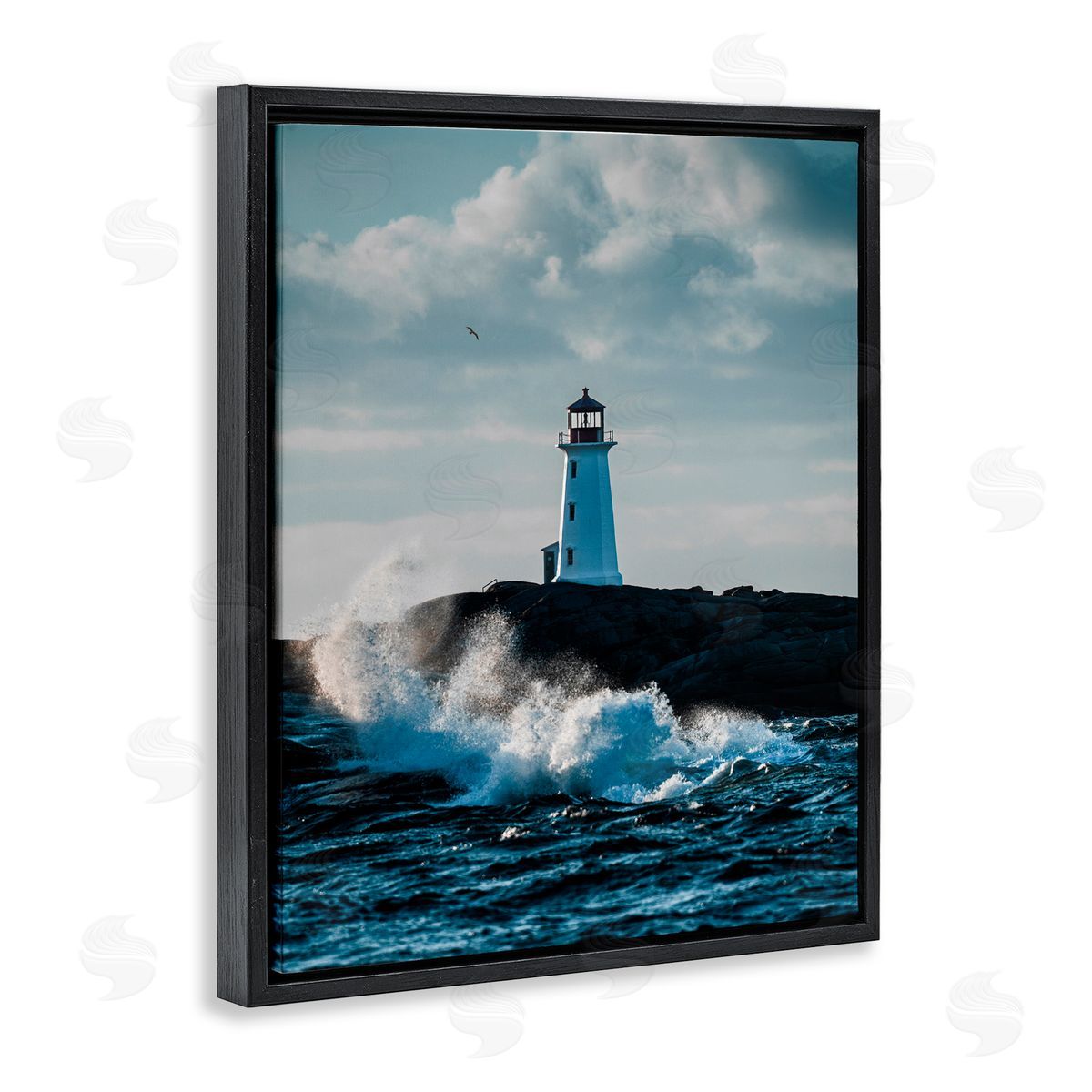 Jared Kreiss Nova Scotia Lighthouse Black Floating Frame Canvas Wall Art Print