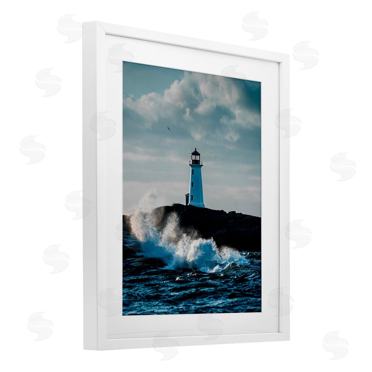 Jared Kreiss Nova Scotia Lighthouse White Framed Print Under Glass with Mat Wall Art