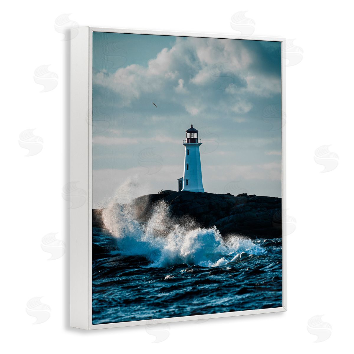 Jared Kreiss Nova Scotia Lighthouse White Framed Giclee Wall Art Print