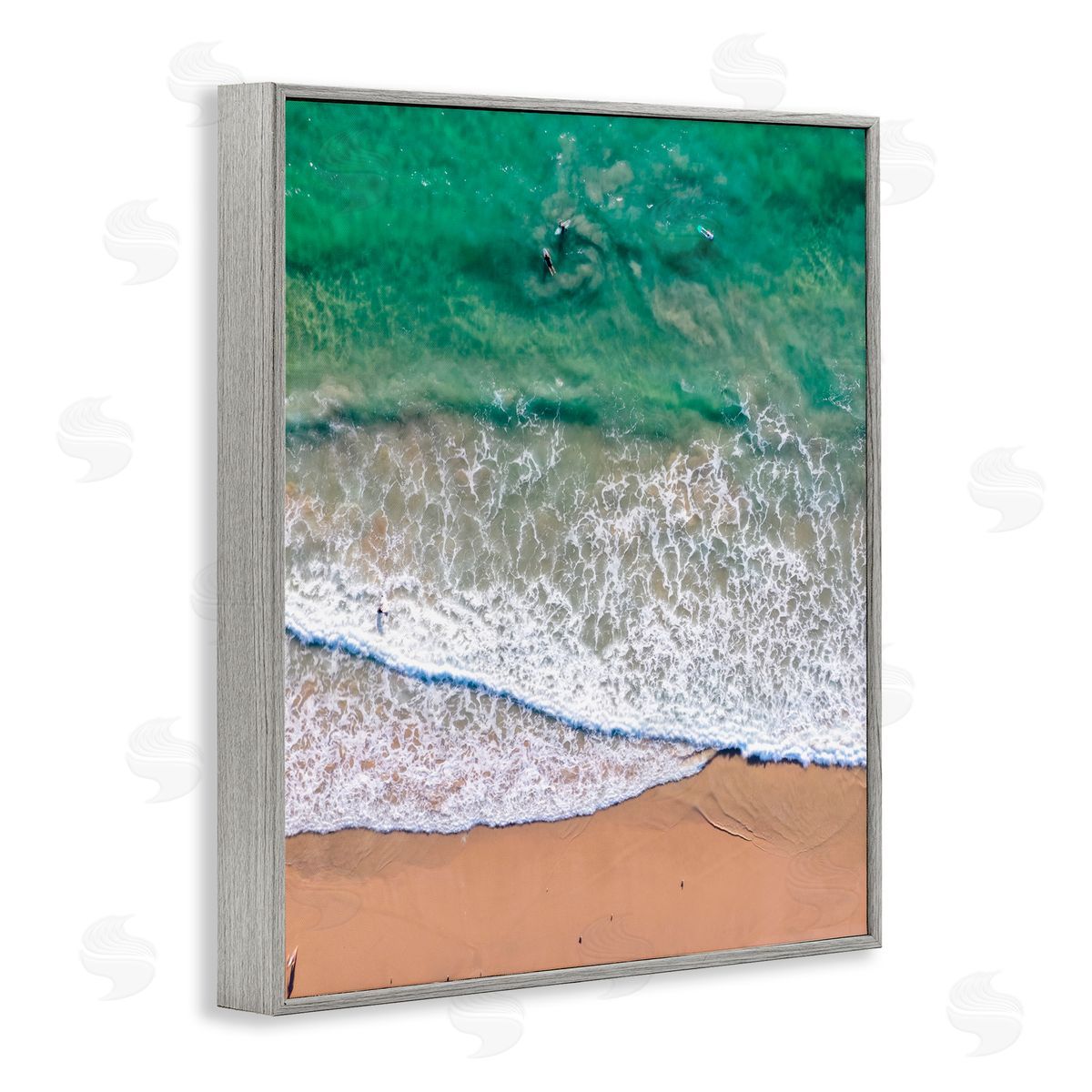 Jeff Poe Photography Crisscross Shore Waves Gray Framed Giclee Wall Art Print