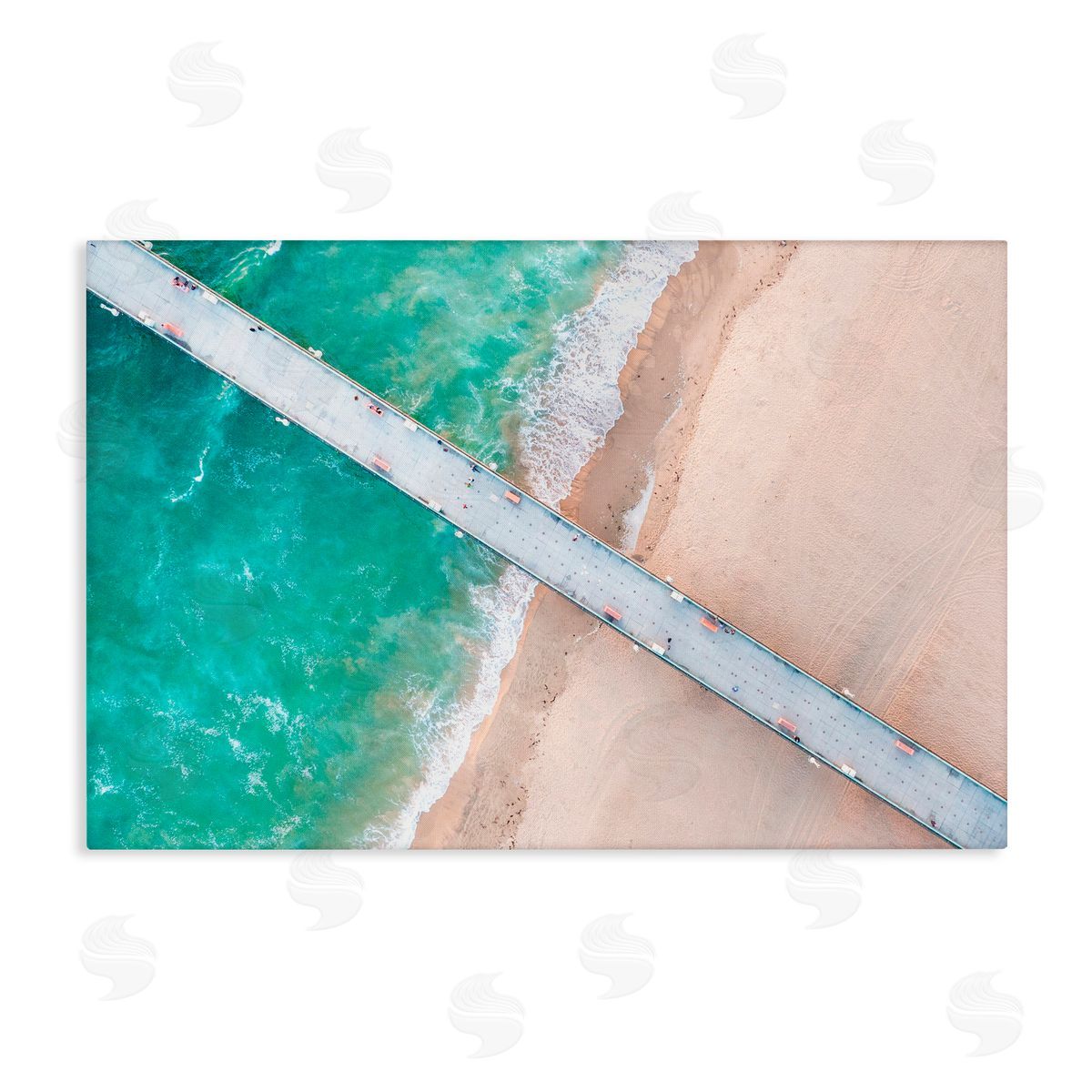 Jeff Poe Photography Aerial View Pier Beach Canvas Wall Art Print