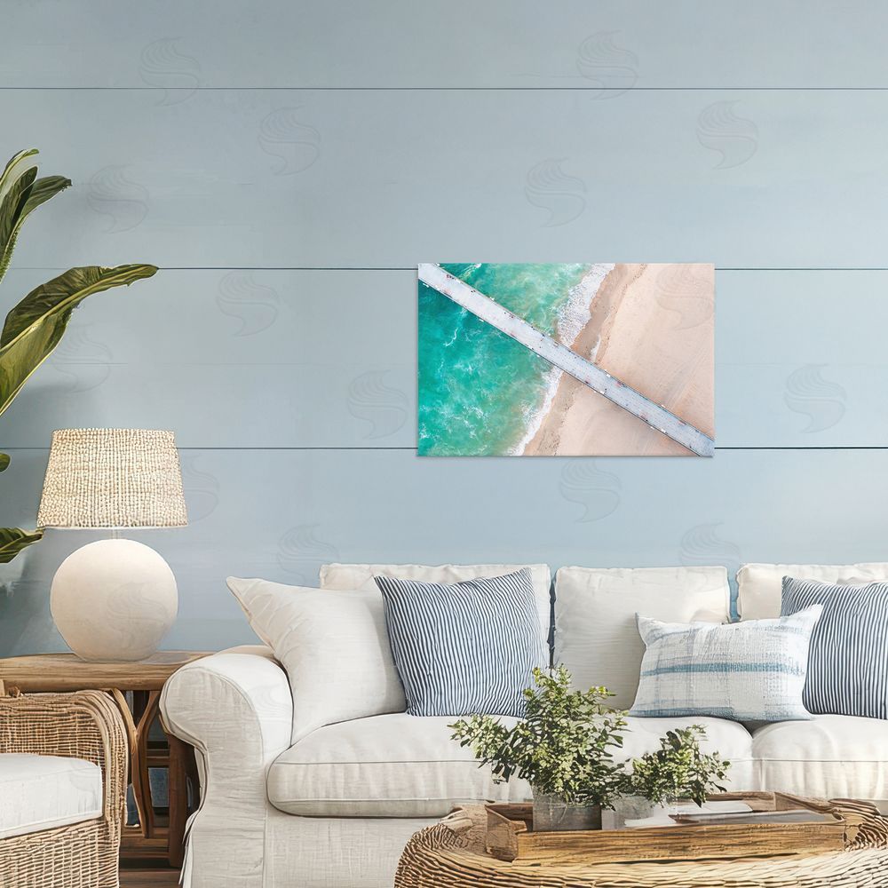 Jeff Poe Photography Aerial View Pier Beach Canvas Art on Wall