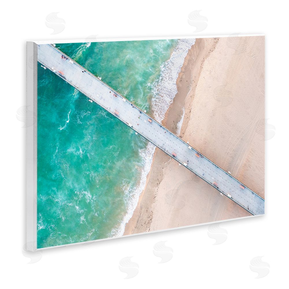 Jeff Poe Photography Aerial View Pier Beach Wall Plaque Art Print