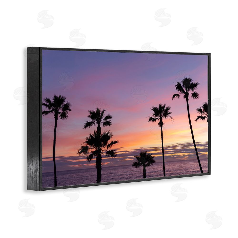 Jeff Poe Photography Sunsets & Scattered Palm Trees Black Framed Giclee Wall Art Print