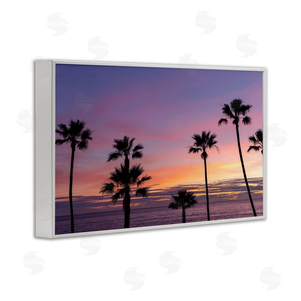 Jeff Poe Photography Sunsets & Scattered Palm Trees White Framed Giclee Wall Art Print