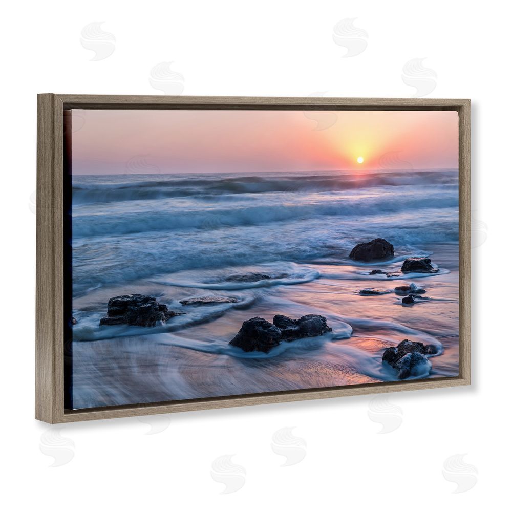 Jon Evan Life Always Changes Seascape Brown Floating Frame Canvas Wall Art Print