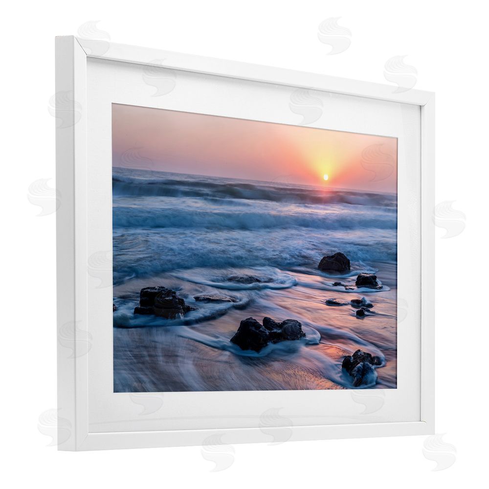 Jon Evan Life Always Changes Seascape White Framed Print Under Glass with Mat Wall Art