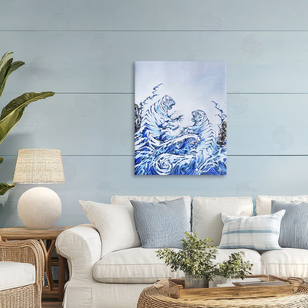 Marc Allante Crashing Waves Tigers Canvas Art on Wall