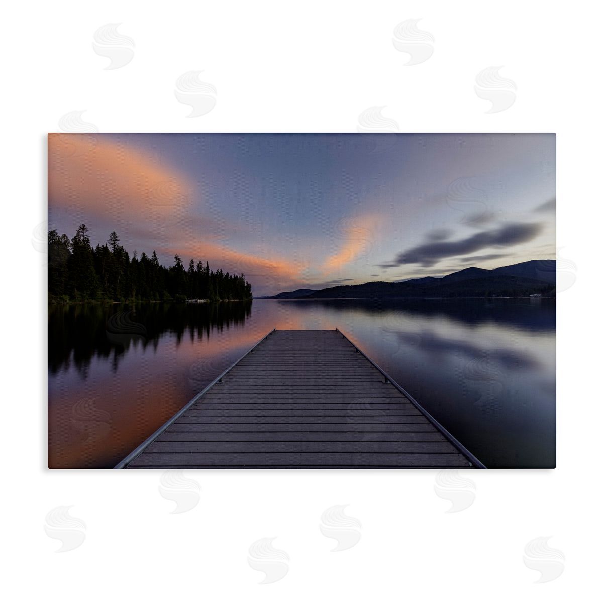 Jeff Poe Photography Priest Lake Stacked Pink Canvas Wall Art Print