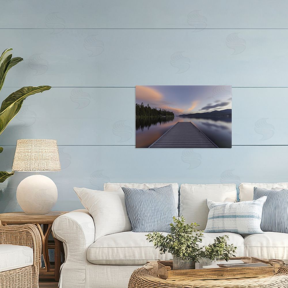 Jeff Poe Photography Priest Lake Stacked Pink Canvas Art on Wall