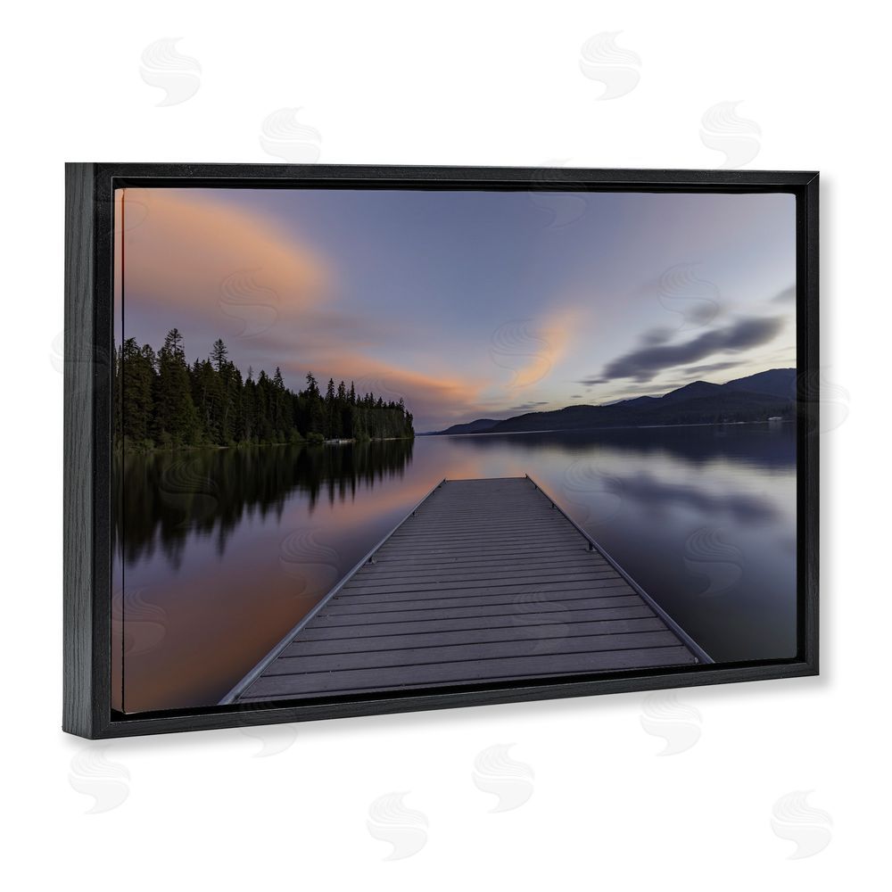 Jeff Poe Photography Priest Lake Stacked Pink Black Floating Frame Canvas Wall Art Print