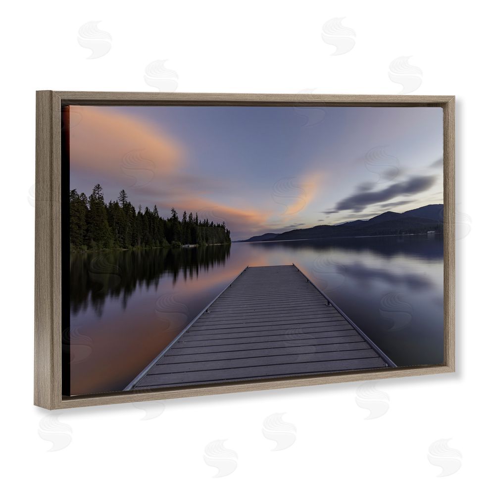 Jeff Poe Photography Priest Lake Stacked Pink Brown Floating Frame Canvas Wall Art Print