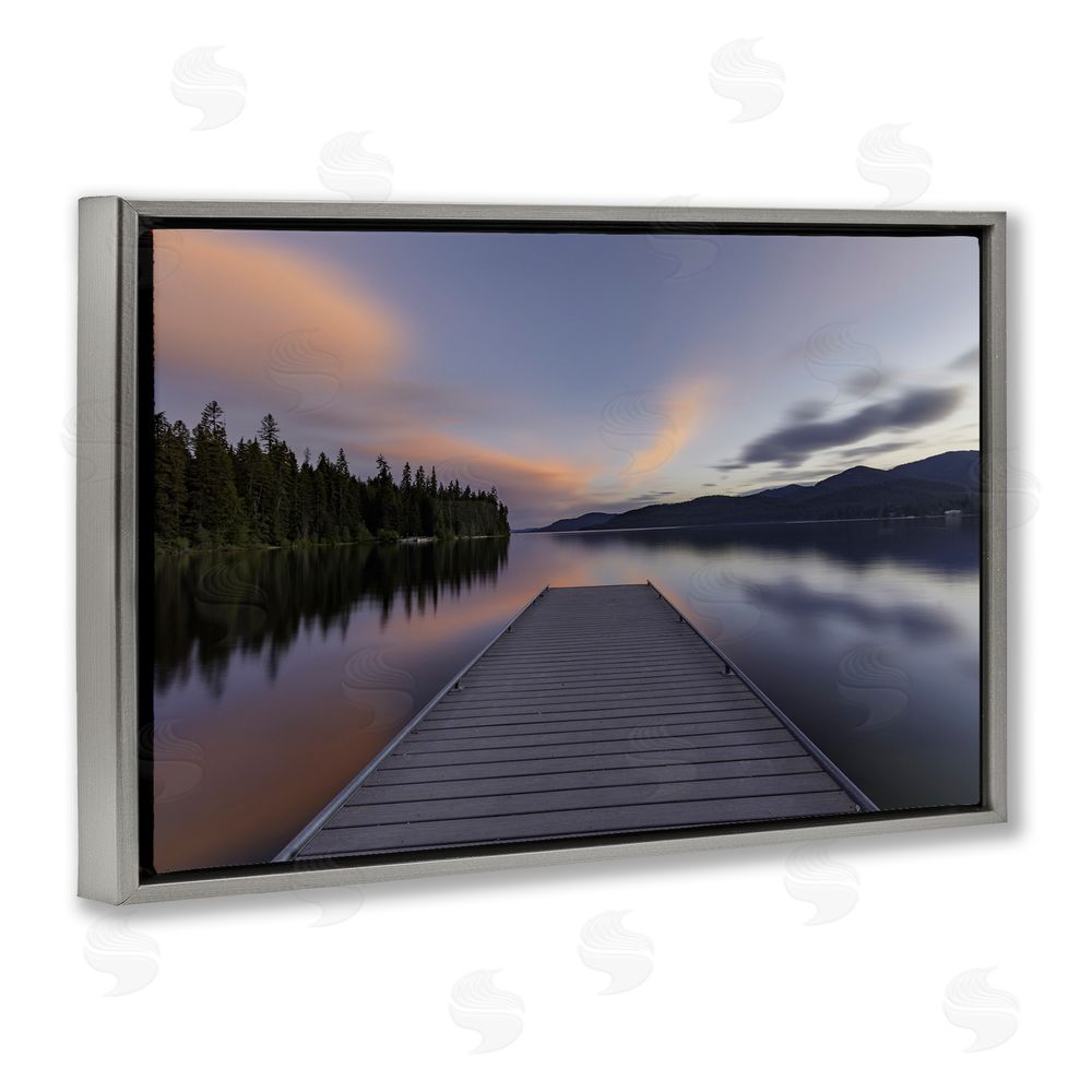 Jeff Poe Photography Priest Lake Stacked Pink Gray Floating Frame Canvas Wall Art Print