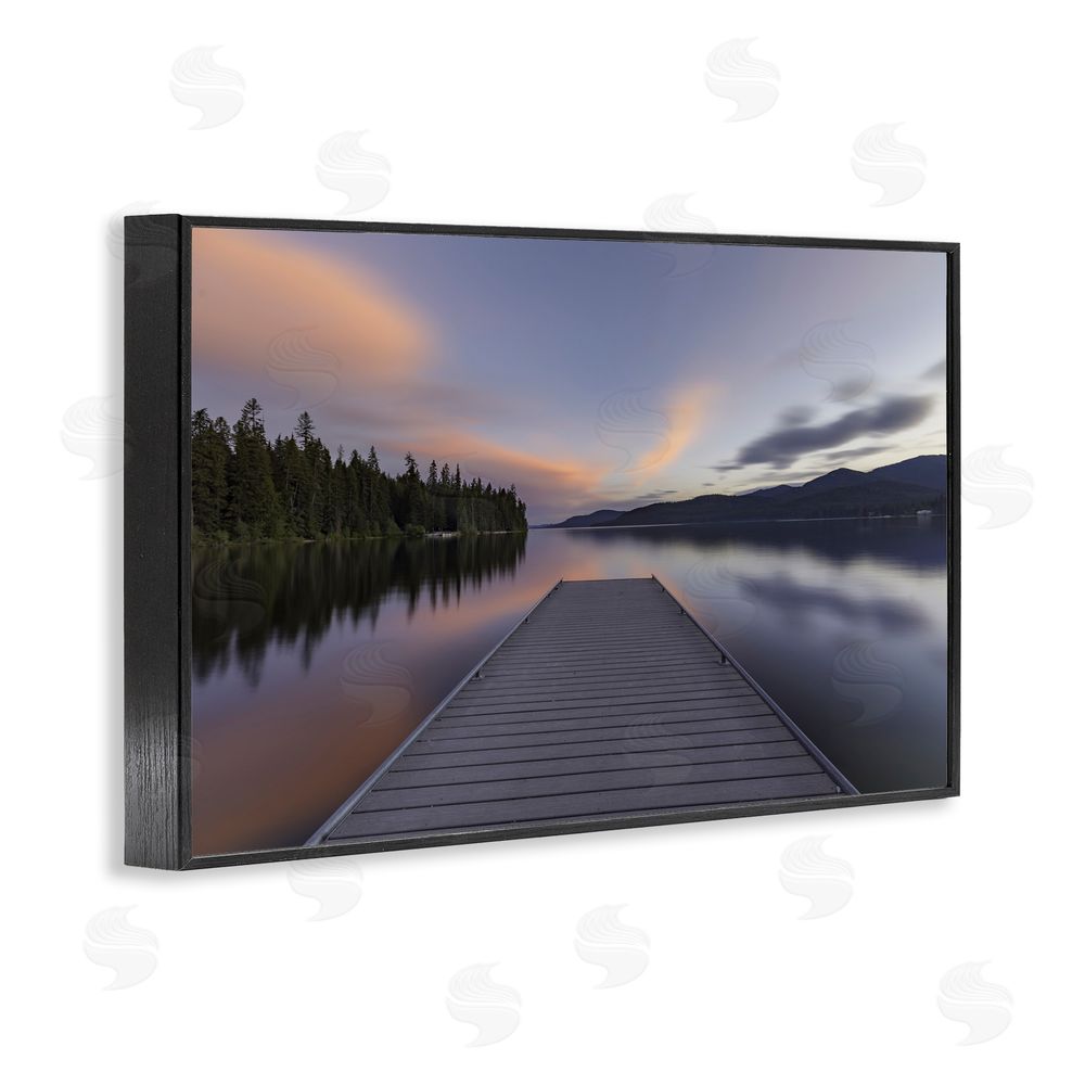Jeff Poe Photography Priest Lake Stacked Pink Black Framed Giclee Wall Art Print