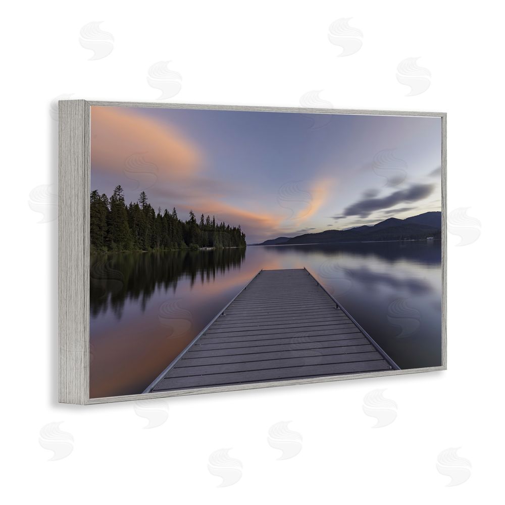 Jeff Poe Photography Priest Lake Stacked Pink Gray Framed Giclee Wall Art Print