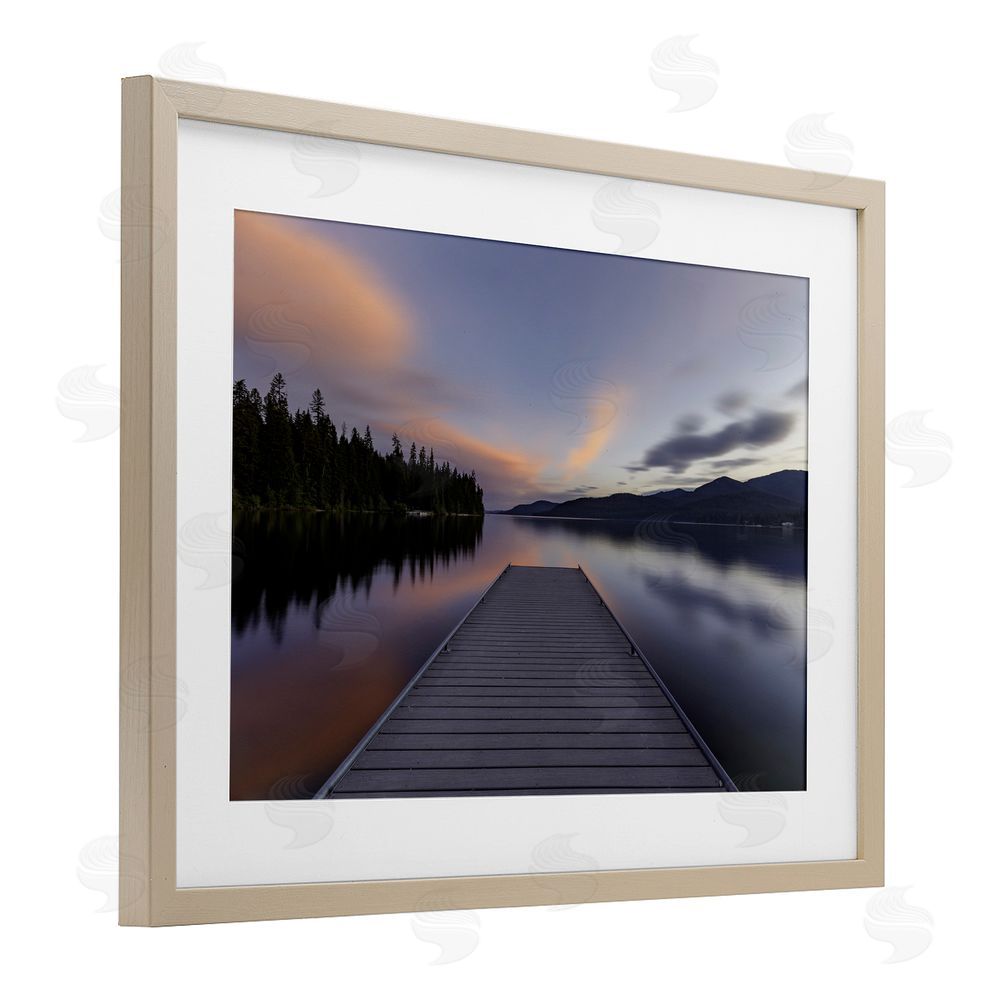 Jeff Poe Photography Priest Lake Stacked Pink Birch Framed Print Under Glass with White Mat Wall Art