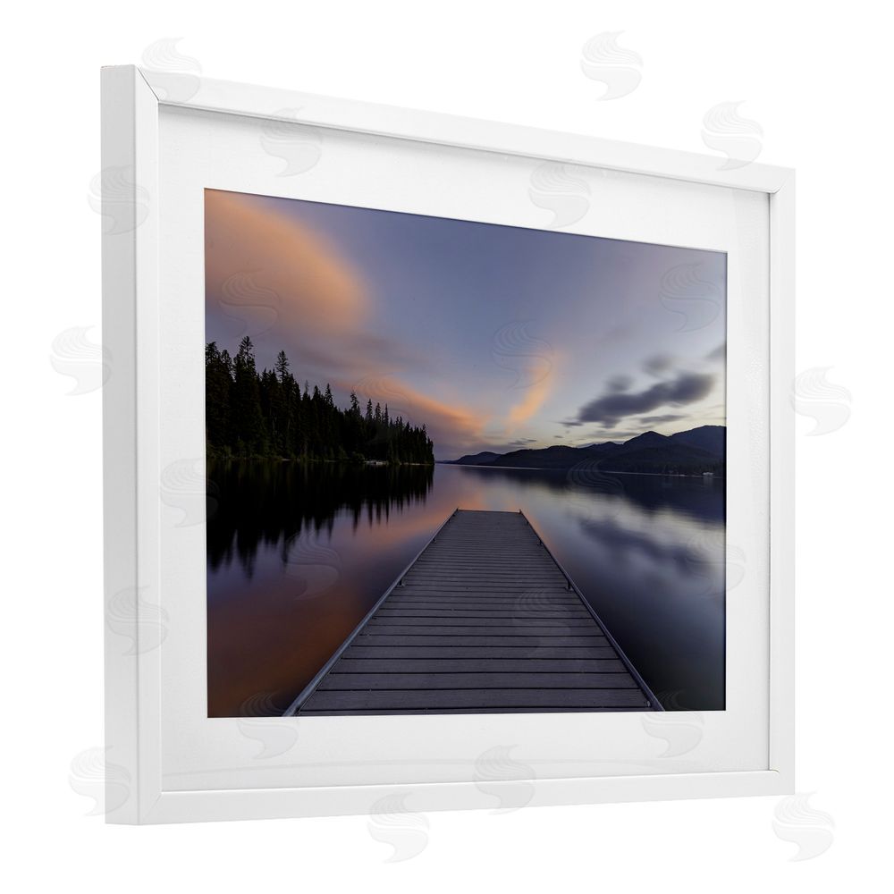 Jeff Poe Photography Priest Lake Stacked Pink White Framed Print Under Glass with Mat Wall Art