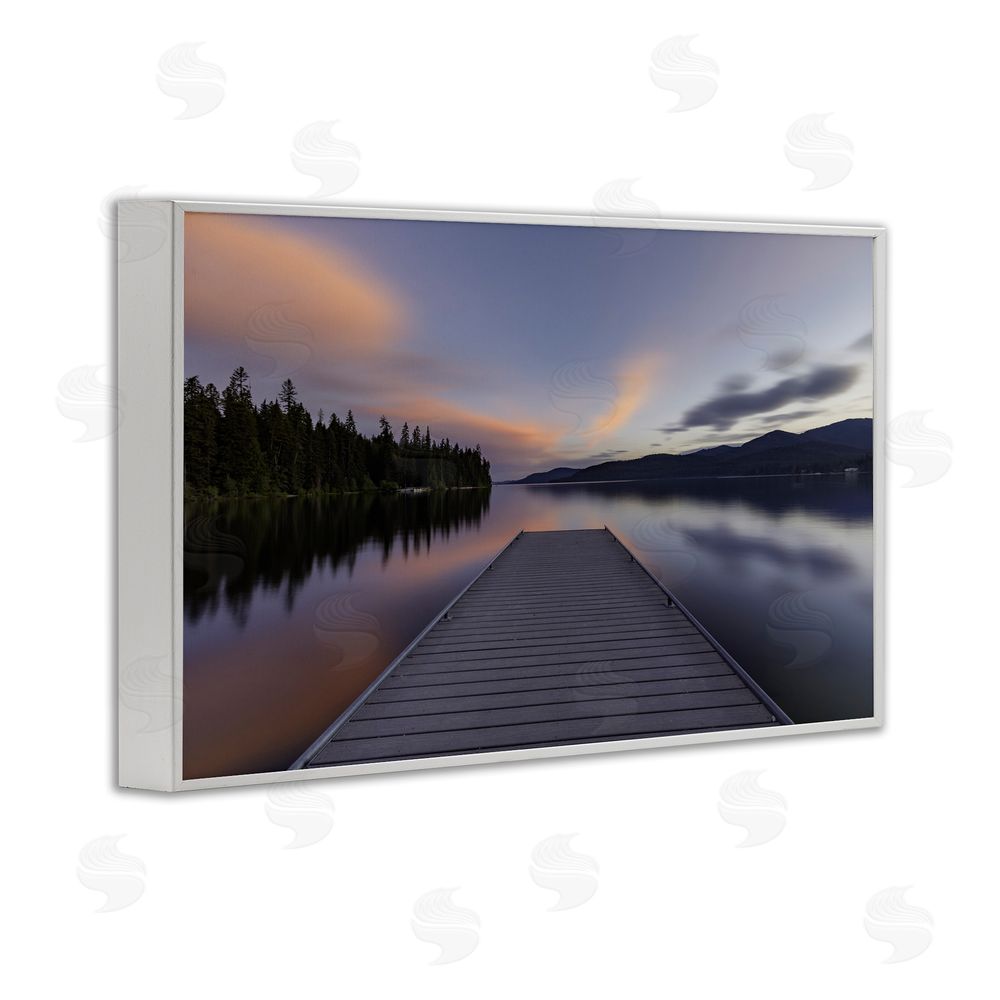 Jeff Poe Photography Priest Lake Stacked Pink White Framed Giclee Wall Art Print
