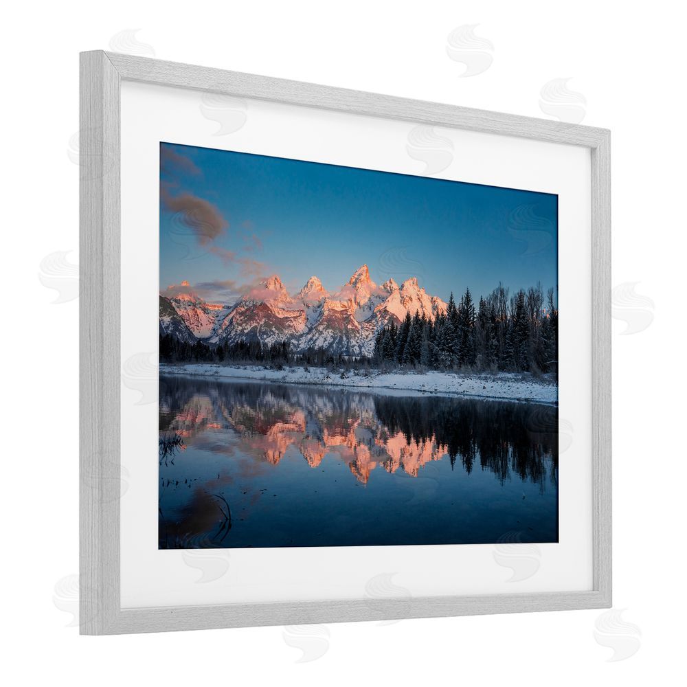 Jared Kreiss Grand Morning View Gray Framed Print Under Glass with White Mat Wall Art