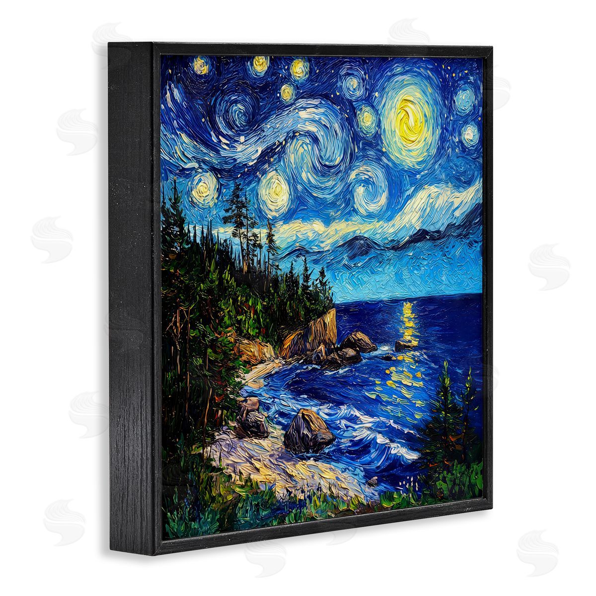 Wumples Acadia National Park Post Impressionist Black Framed Giclee Wall Art Print