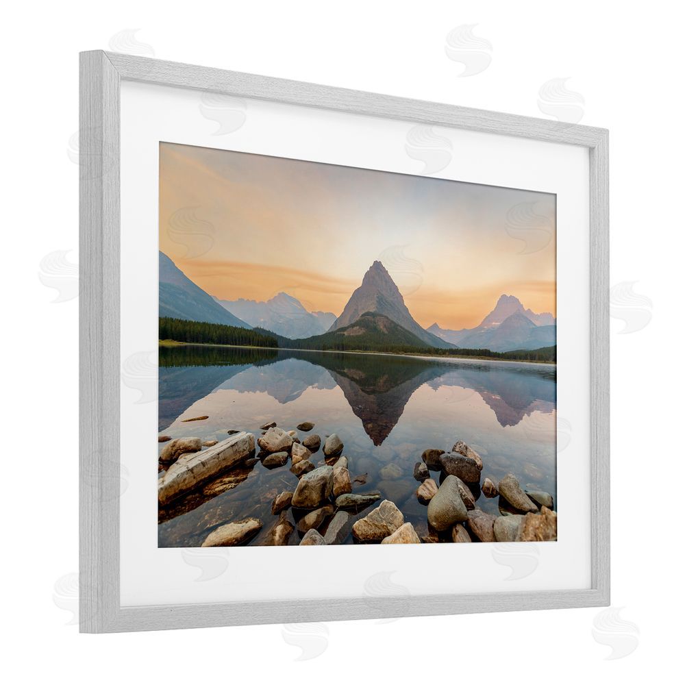 Jeff Poe Photography National Park Central Mountain Gray Framed Print Under Glass with White Mat Wall Art