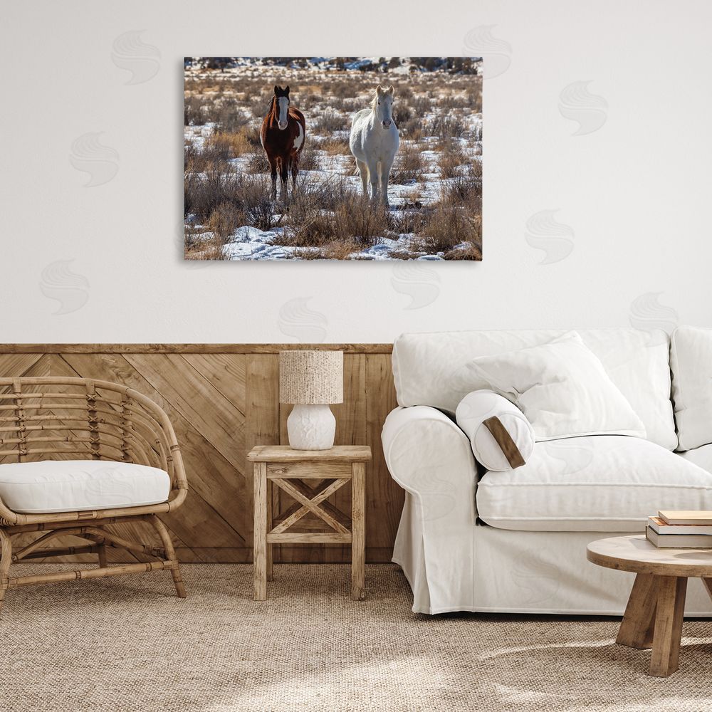 Jeff Poe Photography Arches Horse Pair in Snow Canvas Art on Wall
