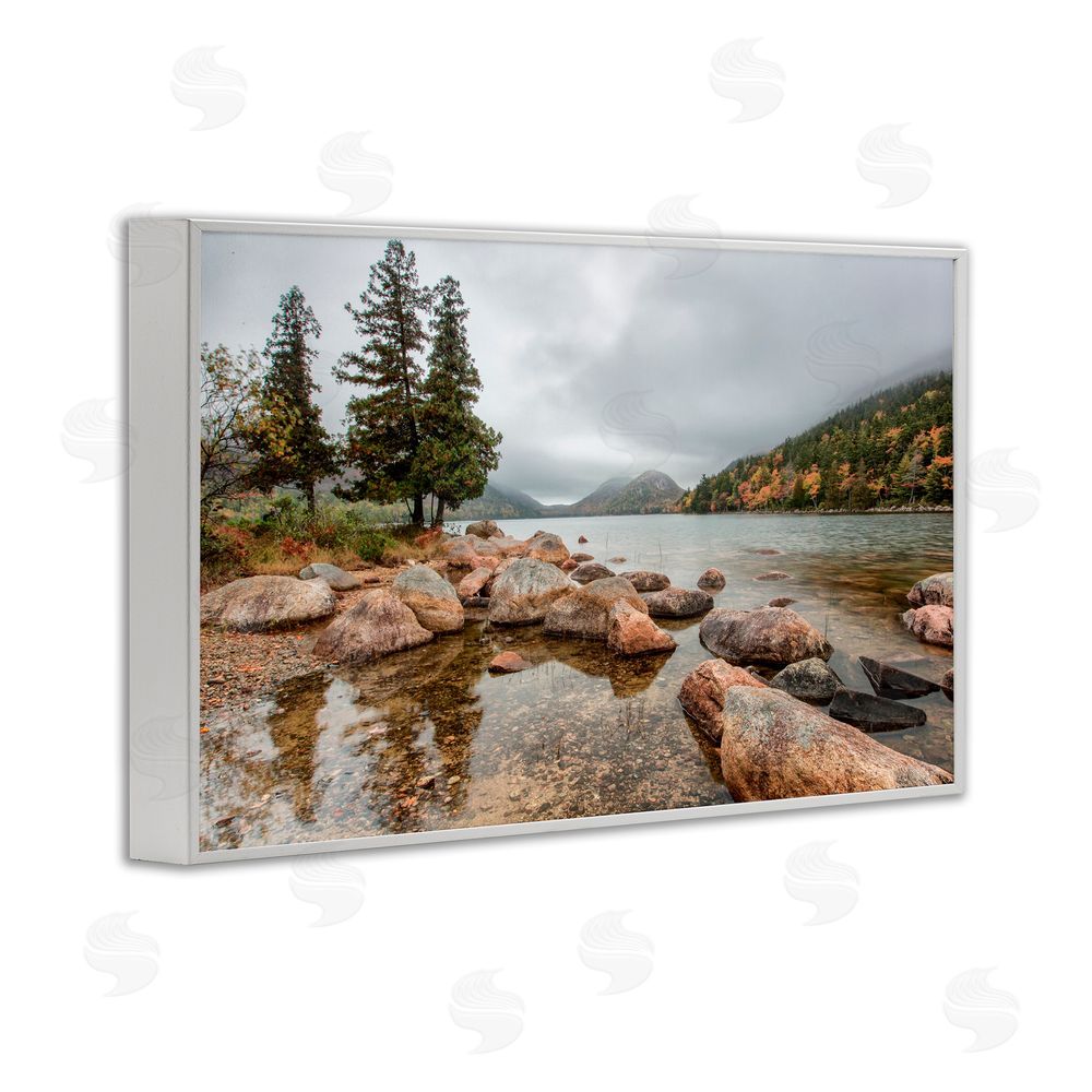 Jon Evan Pond In The Mountains White Framed Giclee Wall Art Print