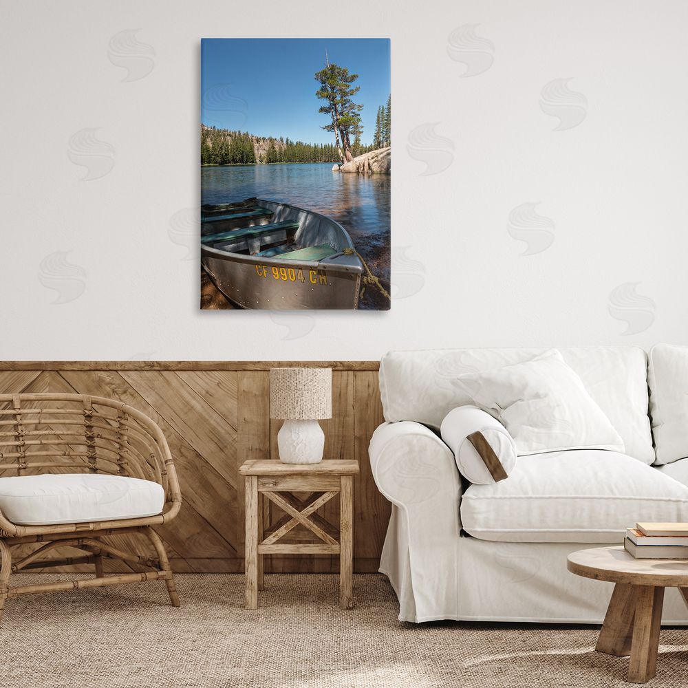 Jon Evan Bring It Back Docked Boat Canvas Art on Wall
