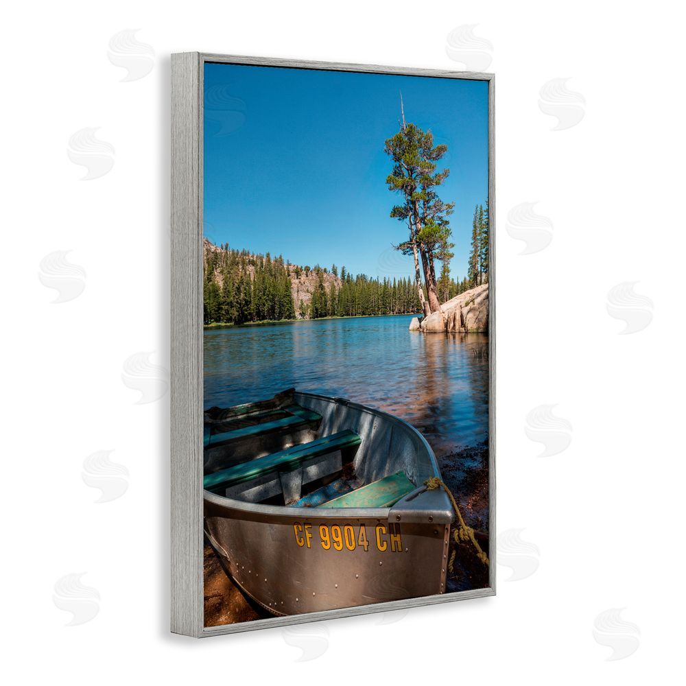Jon Evan Bring It Back Docked Boat Gray Framed Giclee Wall Art Print