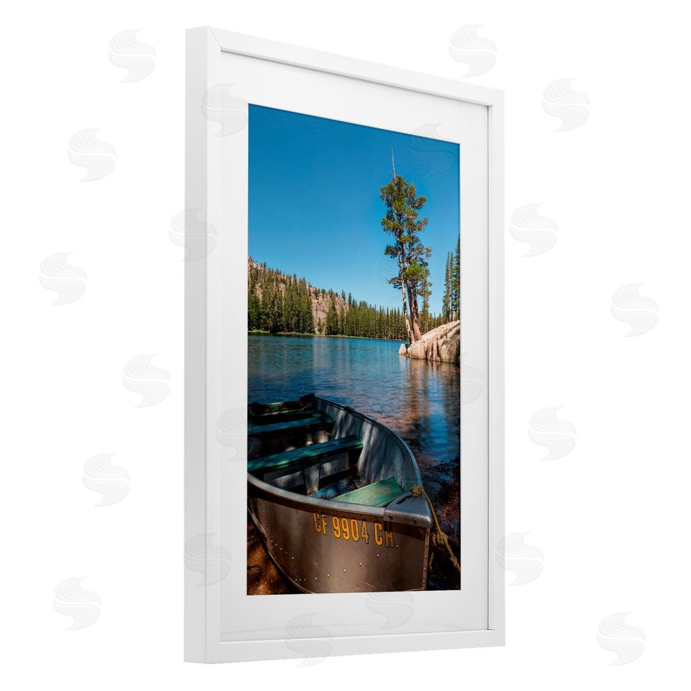 Jon Evan Bring It Back Docked Boat White Framed Print Under Glass with Mat Wall Art