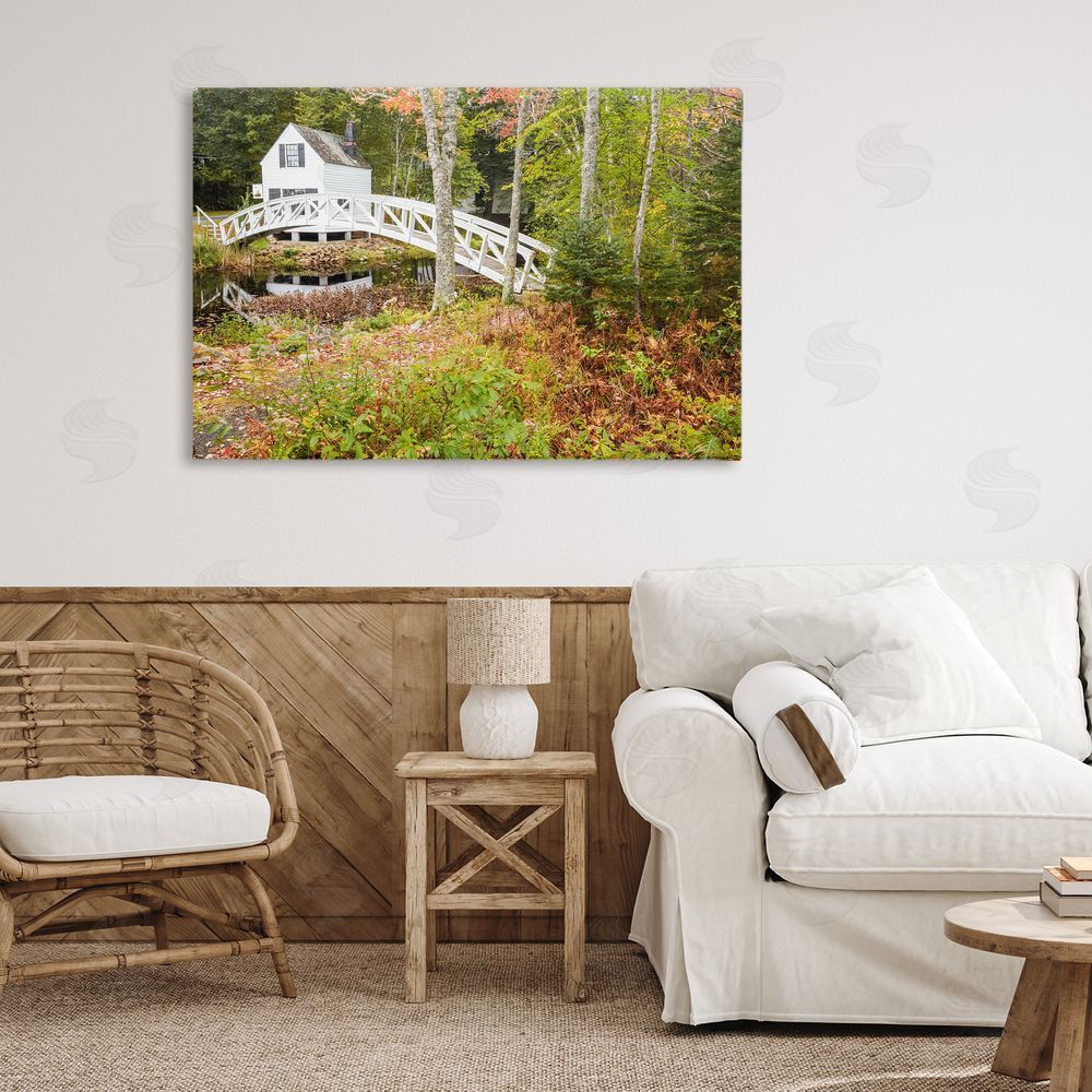 Jon Evan Bar Harbor Town Bridge Canvas Art on Wall