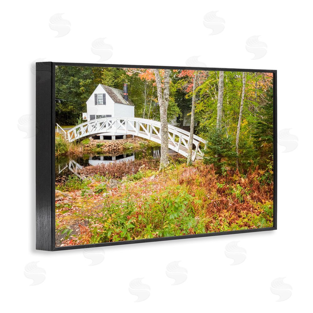 Jon Evan Bar Harbor Town Bridge Black Framed Giclee Wall Art Print