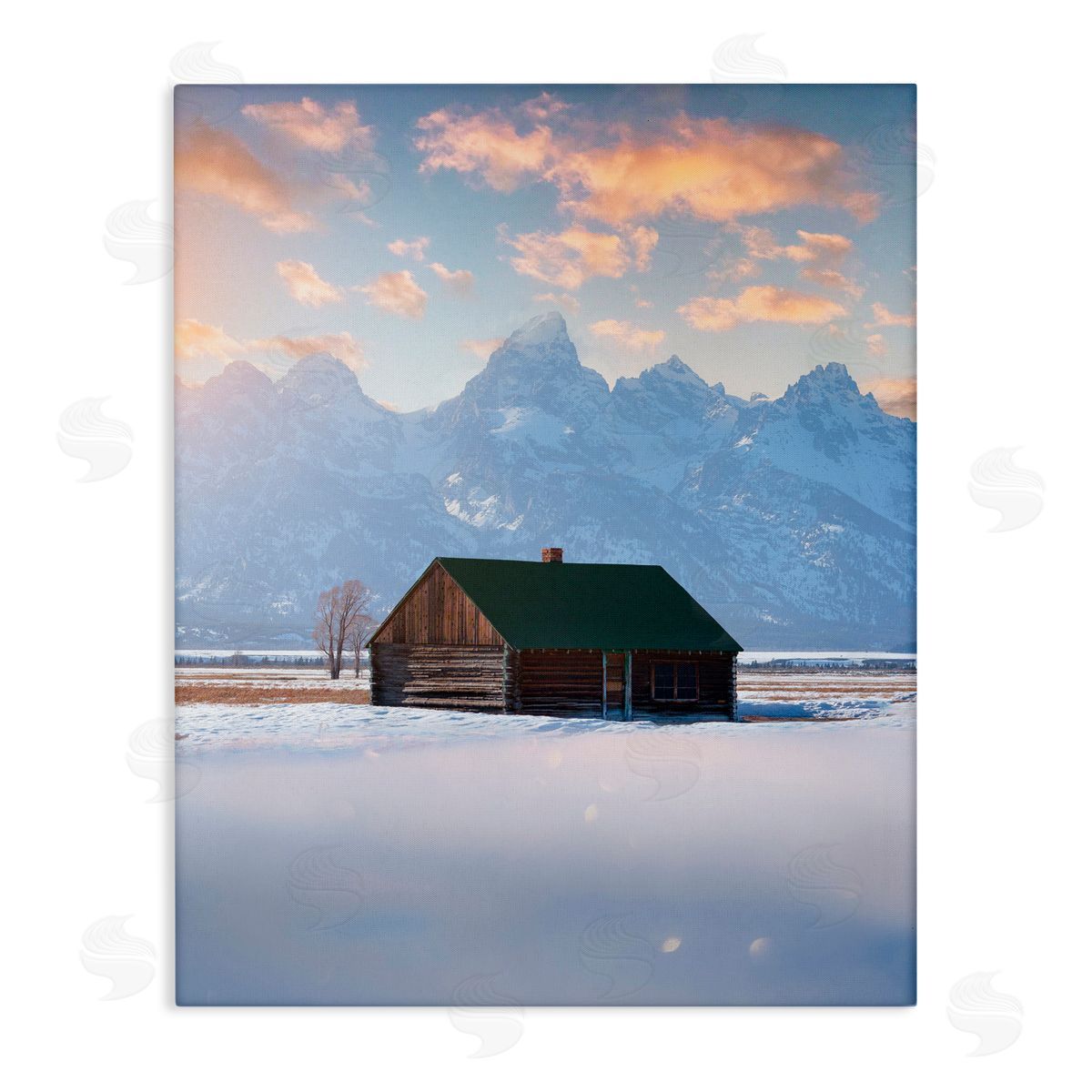 Jared Kreiss Cabin In The Snowy Tetons Canvas Wall Art Print
