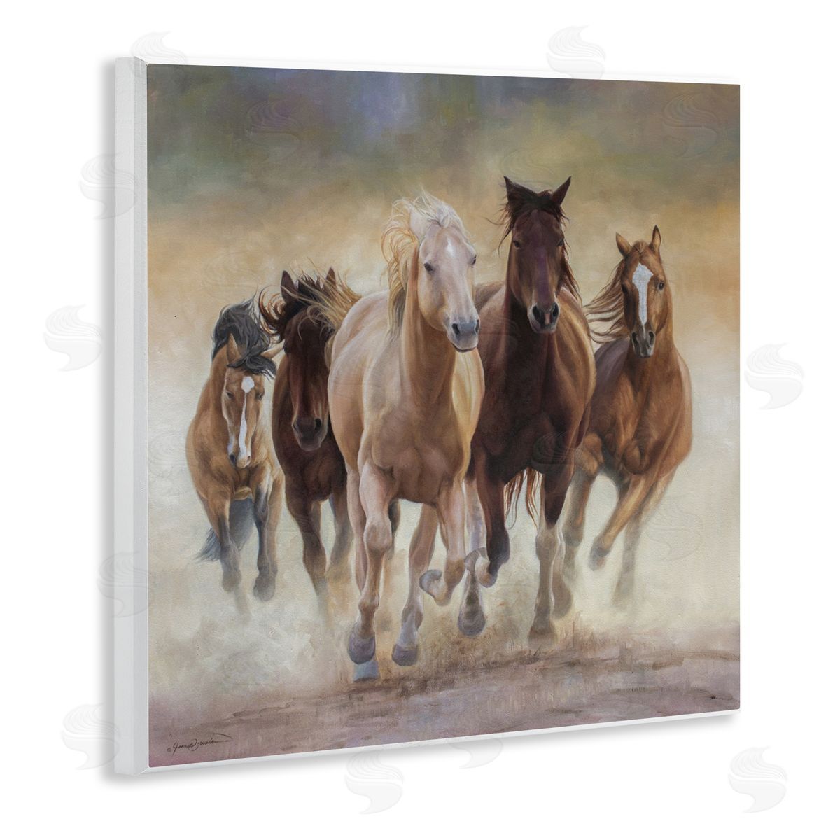 James Corwin Strong Galloping Horses Wall Plaque Art Print