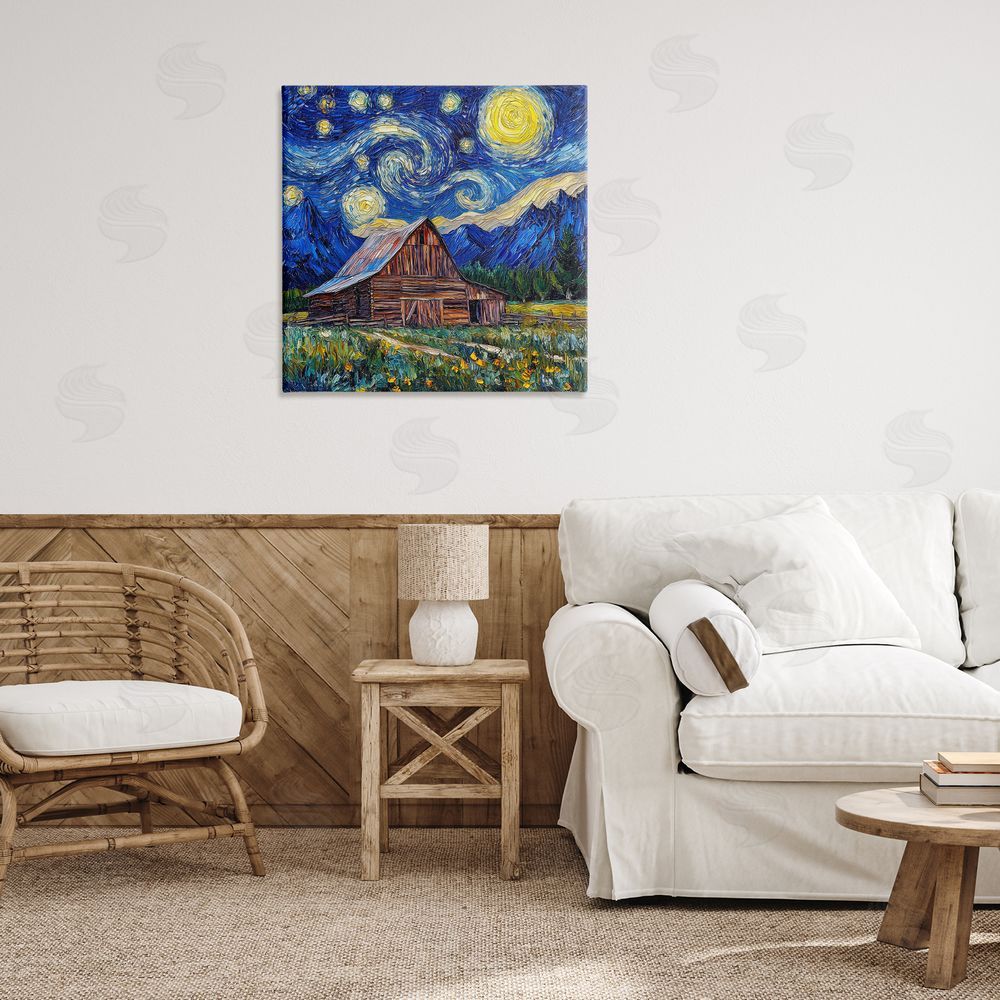Wumples Grand Teton in Post Impressionist Style Canvas Art on Wall
