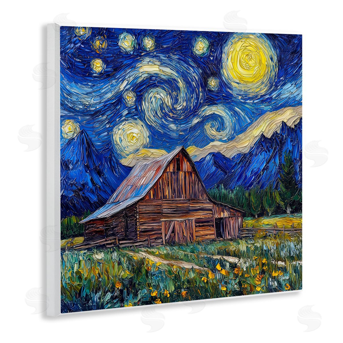 Wumples Grand Teton in Post Impressionist Style Wall Plaque Art Print