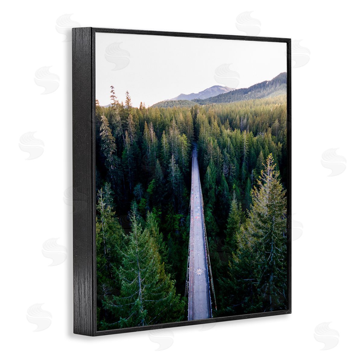 Jared Kreiss Bridge Between Pines Black Framed Giclee Wall Art Print