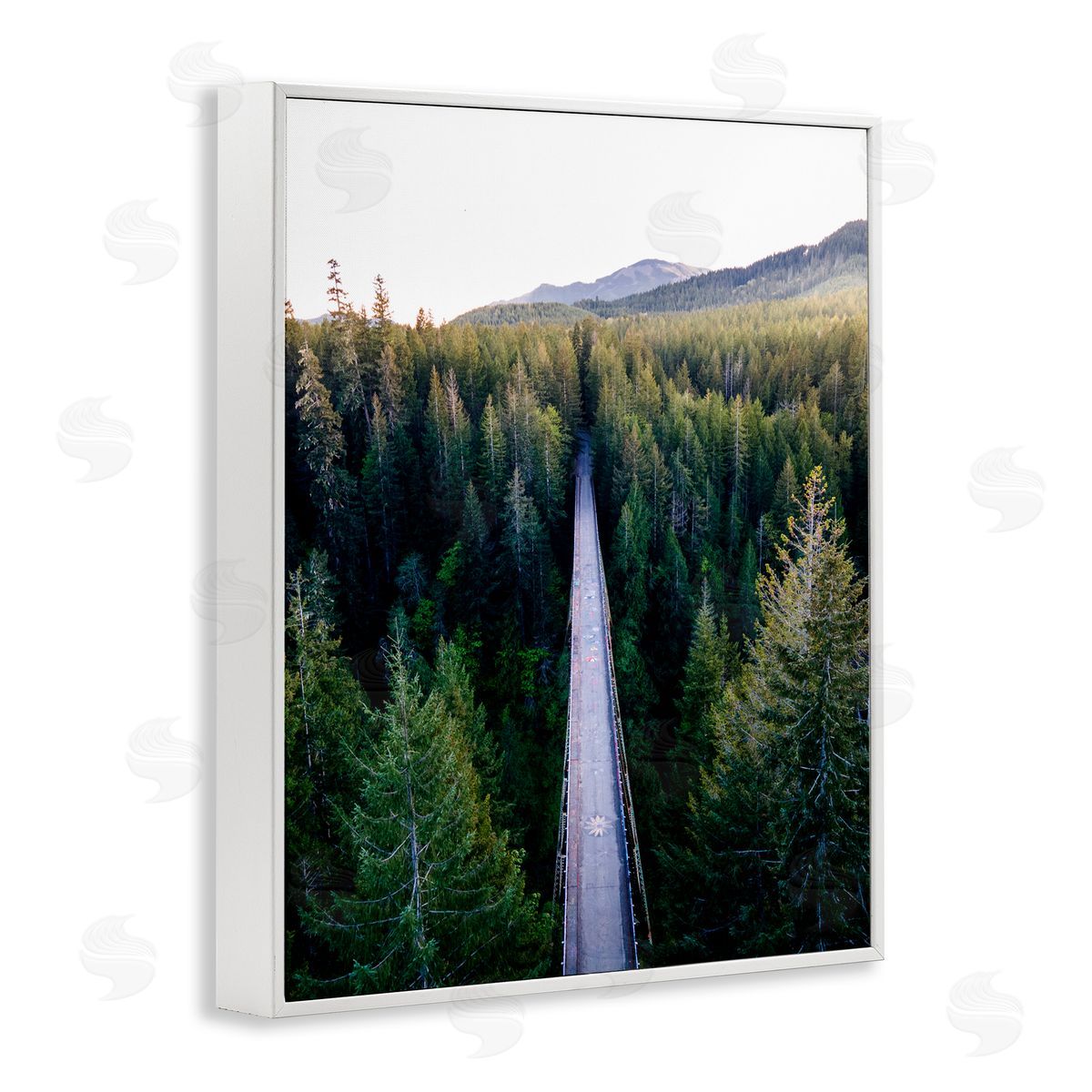 Jared Kreiss Bridge Between Pines White Framed Giclee Wall Art Print