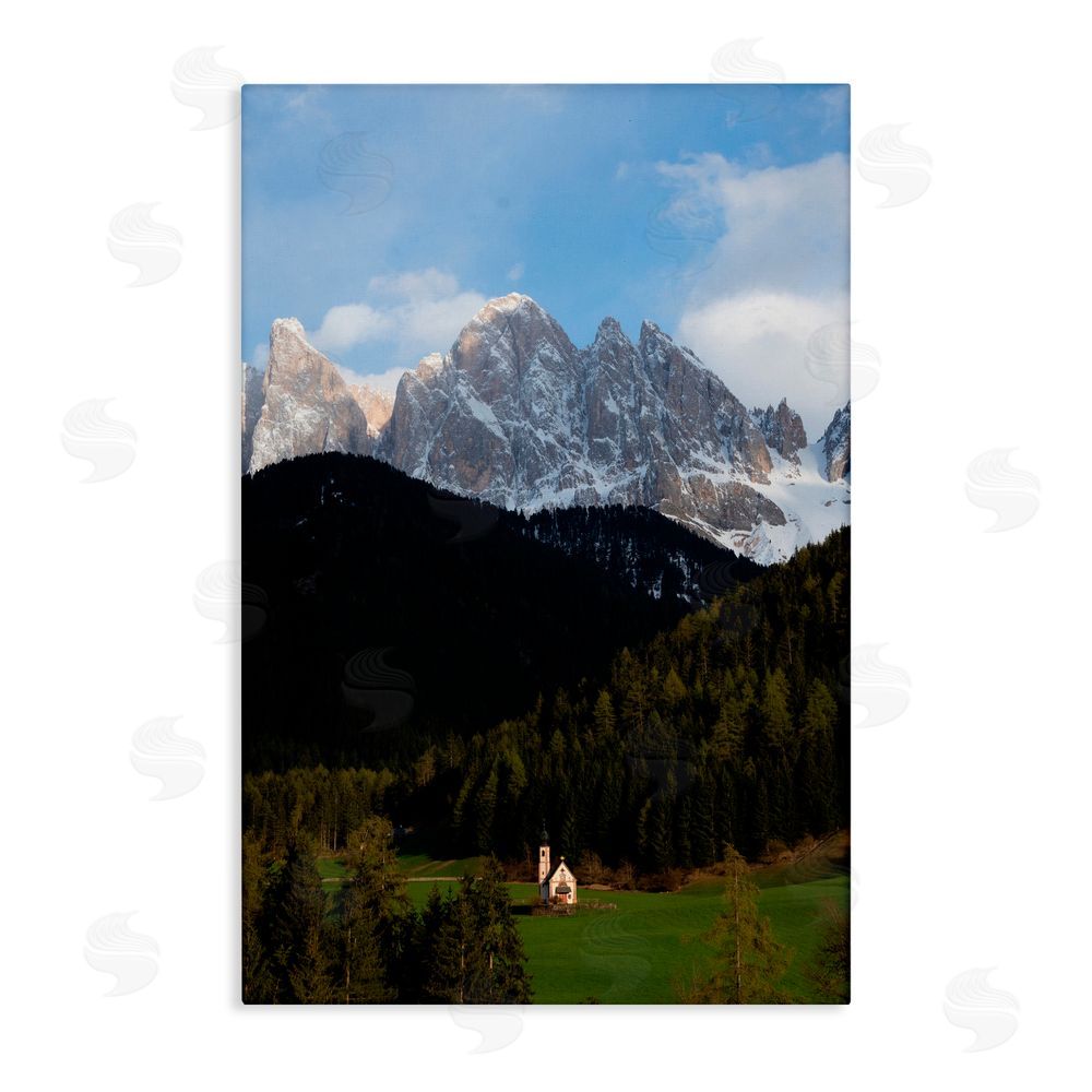 Jared Kreiss Lone Chapel in Dolomites Canvas Wall Art Print
