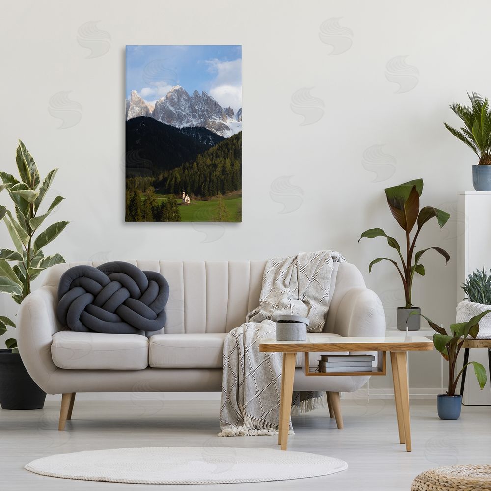 Jared Kreiss Lone Chapel in Dolomites Canvas Art on Wall