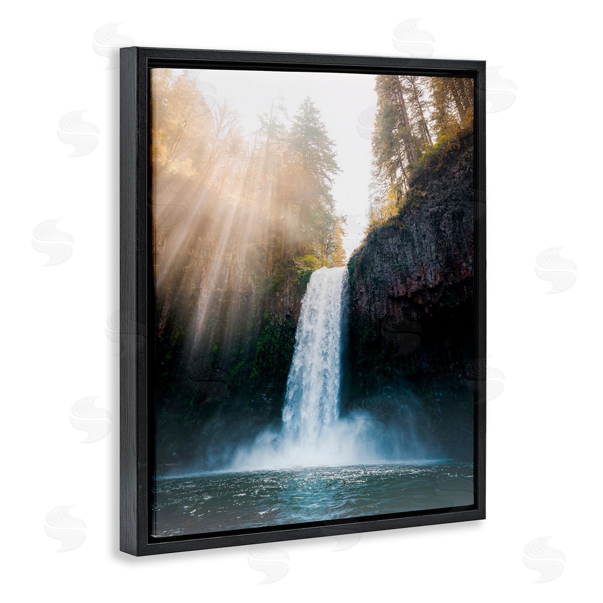 Jared Kreiss Cascading Waterfall Magic Black Floating Frame Canvas Wall Art Print