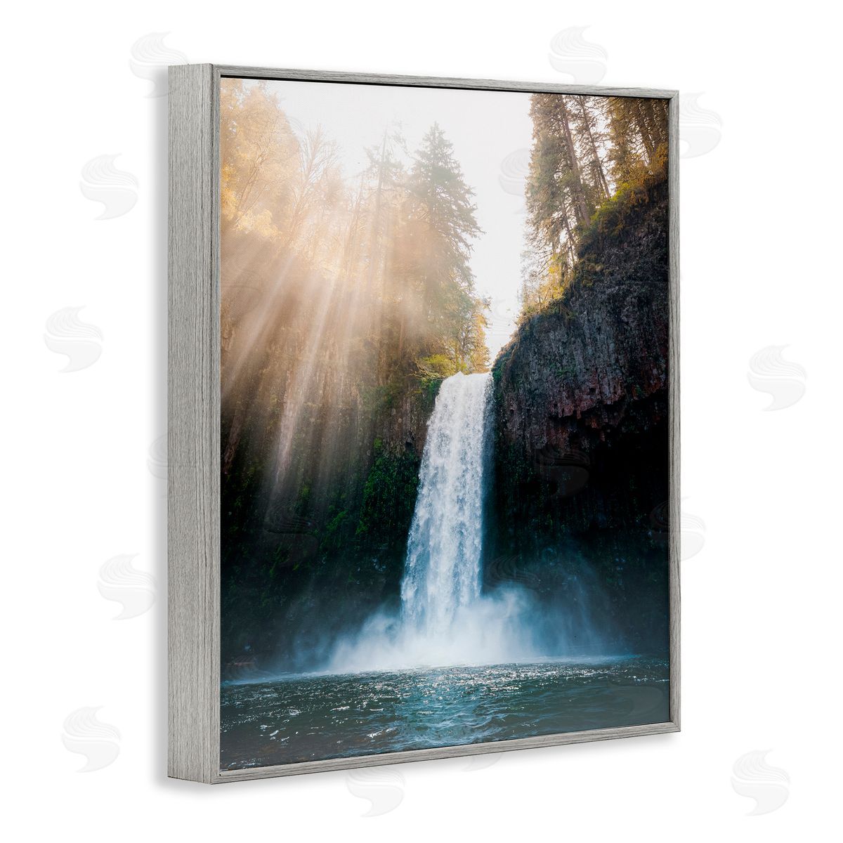 Jared Kreiss Cascading Waterfall Magic Gray Framed Giclee Wall Art Print