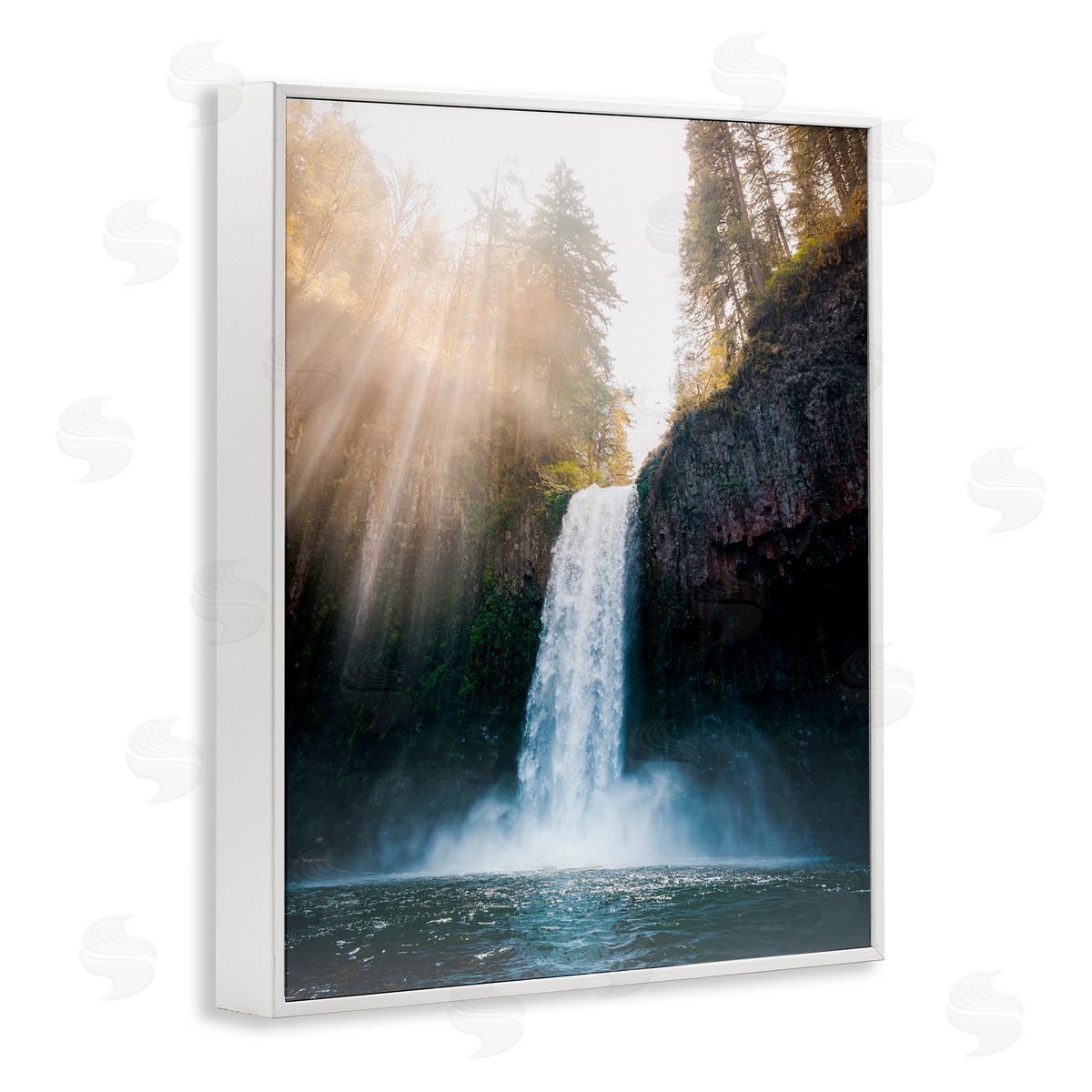 Jared Kreiss Cascading Waterfall Magic White Framed Giclee Wall Art Print