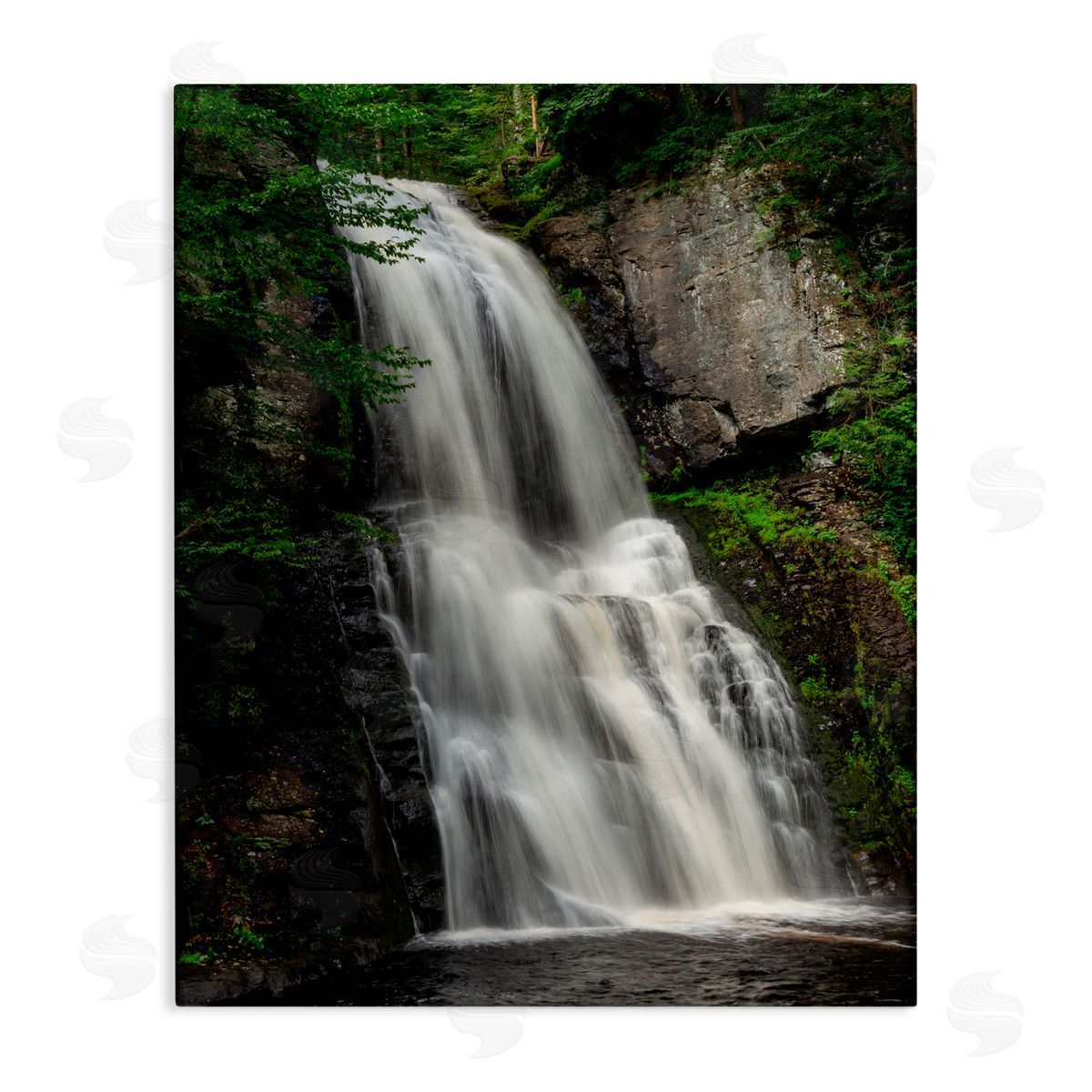 Jeff Poe Photography Lush Waterfall Flow Canvas Wall Art Print