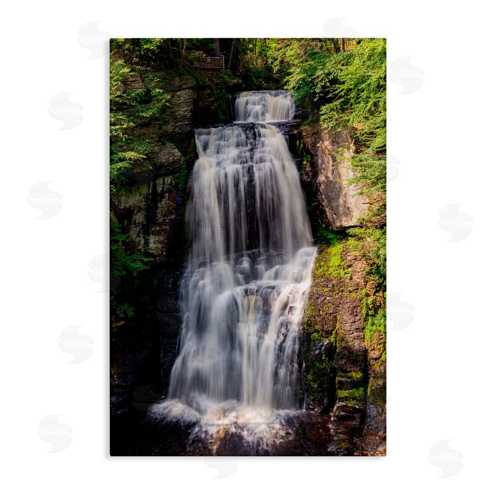 Jeff Poe Photography Cascading Forest Waterfall Canvas Wall Art Print