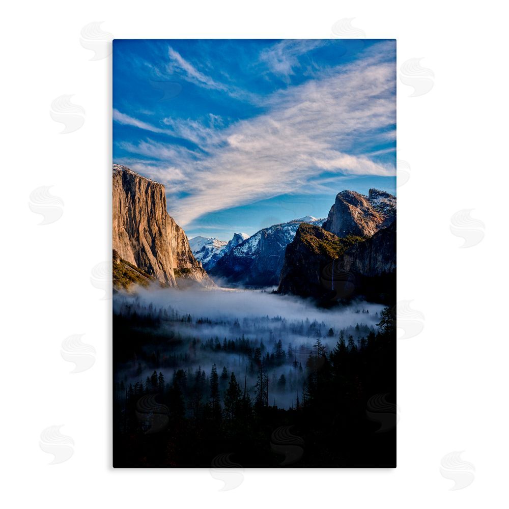 Jon Evan Half Dome With Fog Canvas Wall Art Print