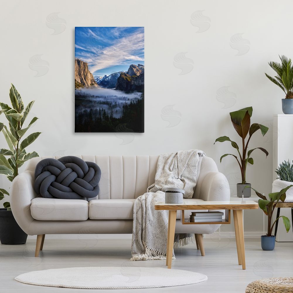 Jon Evan Half Dome With Fog Canvas Art on Wall