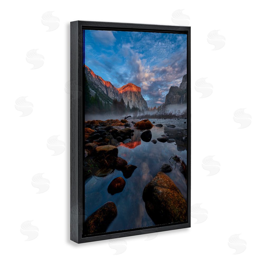Jon Evan Morning In The Yosemite Valley Black Floating Frame Canvas Wall Art Print