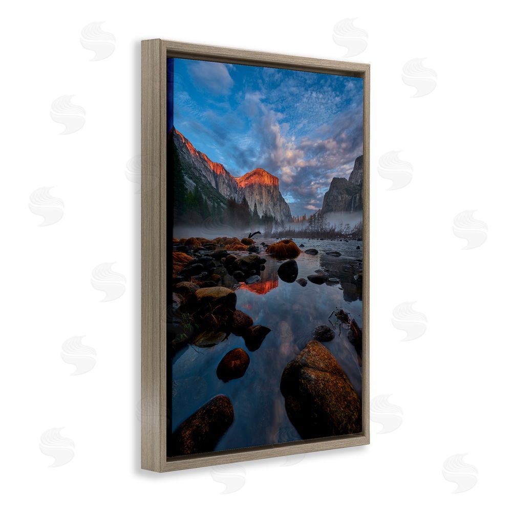 Jon Evan Morning In The Yosemite Valley Brown Floating Frame Canvas Wall Art Print