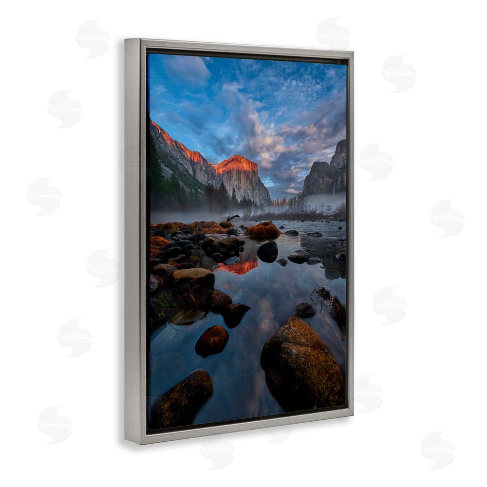 Jon Evan Morning In The Yosemite Valley Gray Floating Frame Canvas Wall Art Print